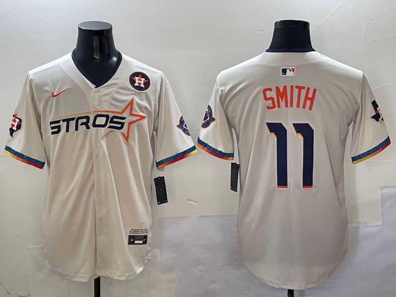 Men Houston Astros #11 Smith Cream Fourth generation Joint Name 2025 Nike MLB Jersey style 4156->houston astros->MLB Jersey